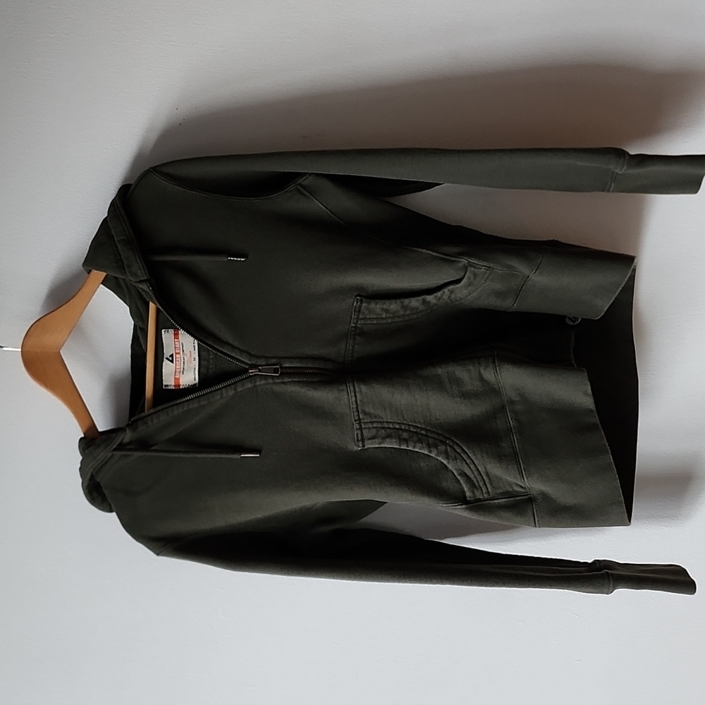 American Giant Clasic Full Zip Women's Fitted Hooded Sweatshirt, Medium, Olive